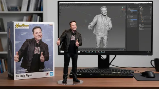 Person transformed into collectible figurine